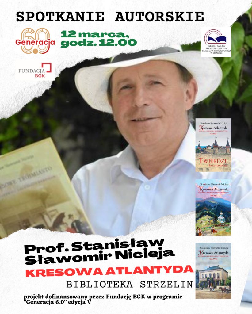plakat z informacją o spotkaniu autorskim z prof. Stanisławem Nicieją