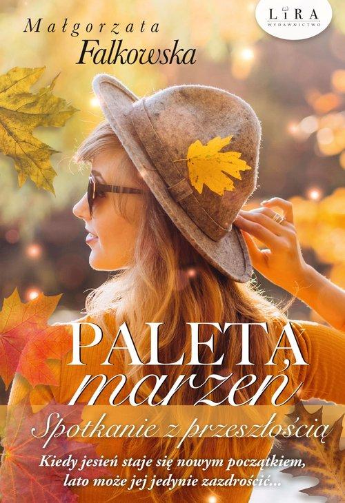 Na okładce kobieta w jesiennym kapeluszu, pomarańczowej bluzce na tle jesiennych liści